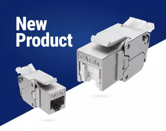 Novos Produtos RJ45 de 2022 - Conector Keystone Categoria 6A sem Ferramenta de 180 Graus com Braçadeira de Cabo